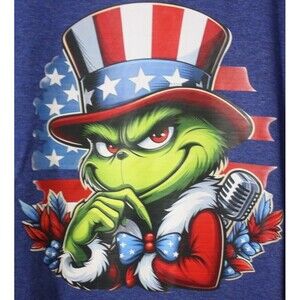 Funny Unisex Blue SS T-Shirt Sz 3XL Patriotic Greench Jerzee Tee Handmade New